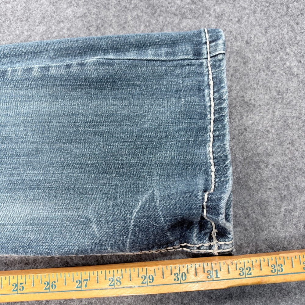 LA Idol USA Womens Bootcut Jeans Size 11 Medium Wash Rhinestone Embellished Y2K - Picture 11 of 14